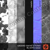 PBR ground snowy stones texture DOWNLOAD